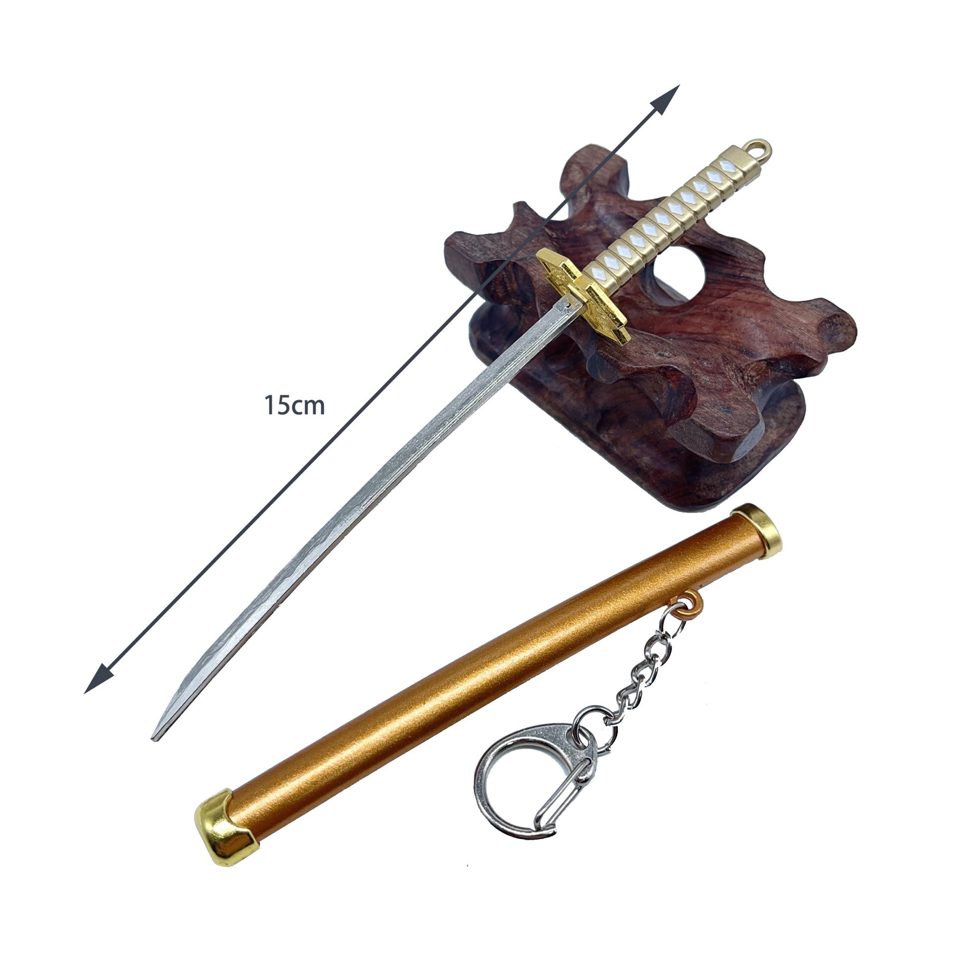 Wholesale One Piece Zoro Snow Knife Buckle Three Sword Style Scabbard Weapon Model Keychain